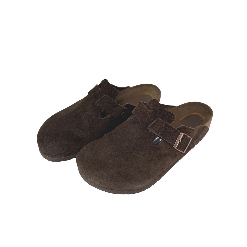Birkenstock Boston Suede Clogs Mocha Brown Mens Size 43 10 Soft Footbed